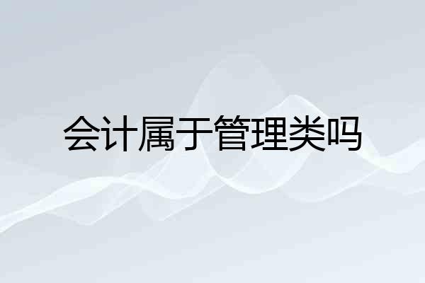 会计属于管理类吗