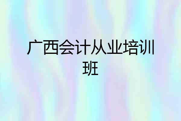 广西会计从业培训班