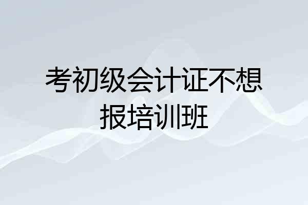 考初级会计证不想报培训班