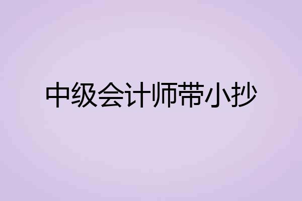 中级会计师带小抄