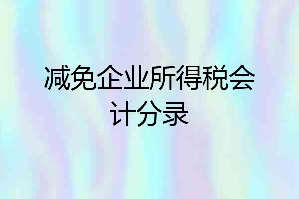 减免企业所得税会计分录