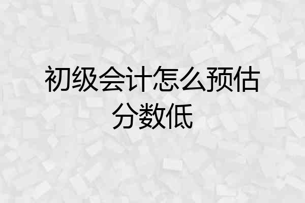 初级会计怎么预估分数低