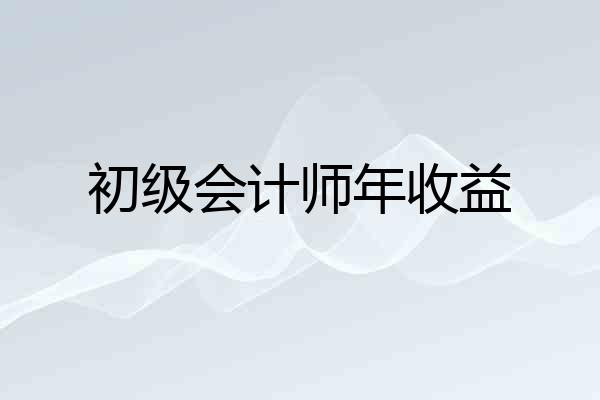 初级会计师年收益