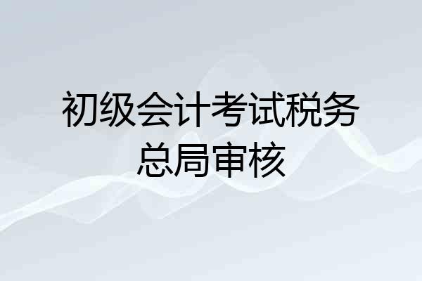 初级会计考试税务总局审核