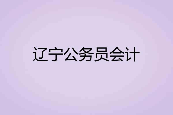 辽宁公务员会计