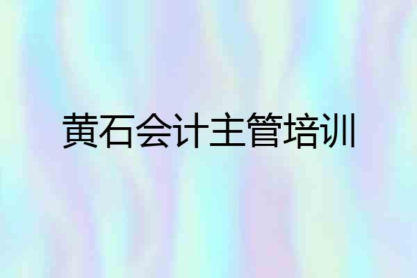 黄石会计主管培训