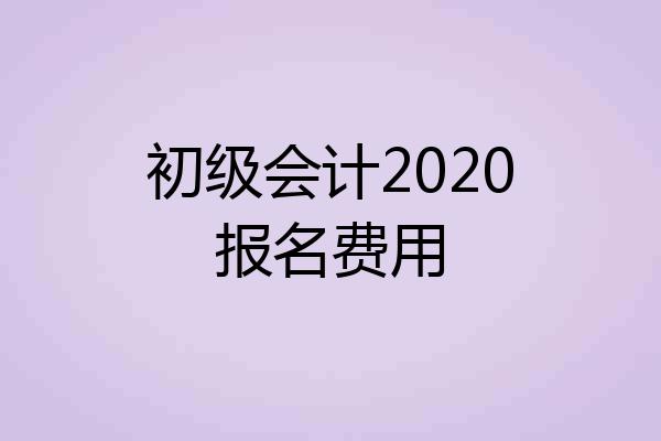 初级会计2020报名费用