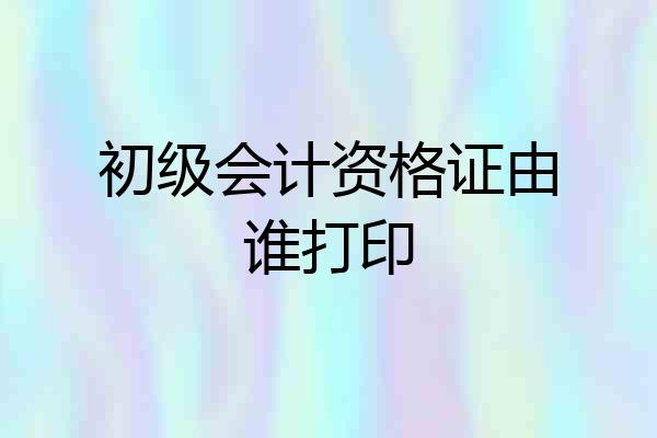初级会计资格证由谁打印