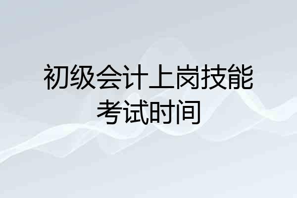 初级会计上岗技能考试时间
