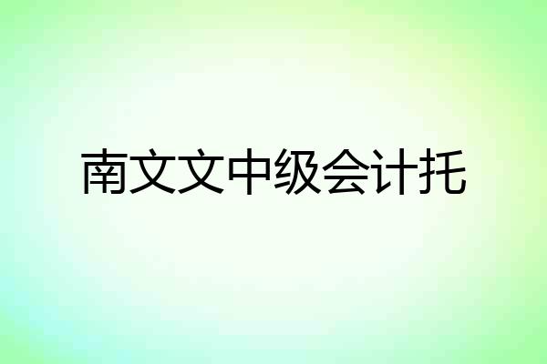 南文文中级会计托