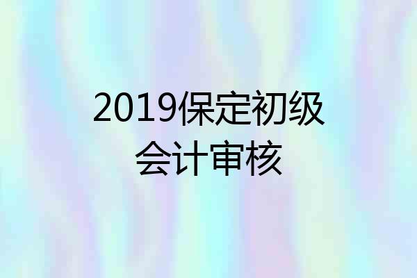 2019保定初级会计审核