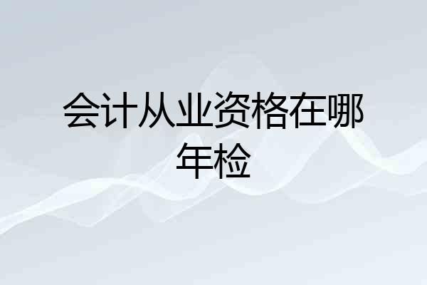 会计从业资格在哪年检