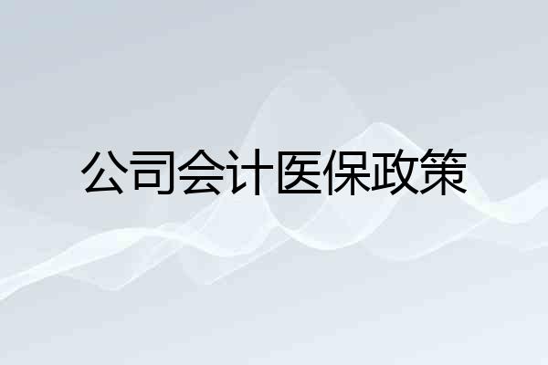 公司会计医保政策