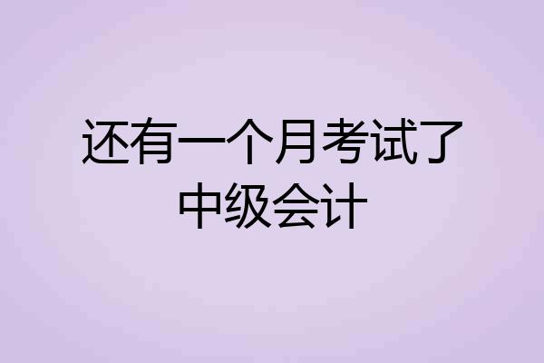 还有一个月考试了中级会计