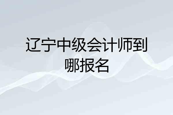 辽宁中级会计师到哪报名