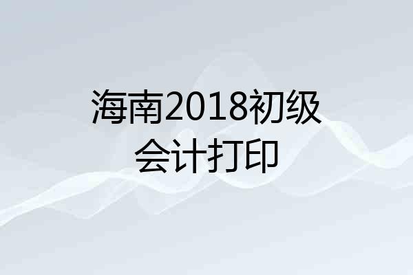 海南2018初级会计打印
