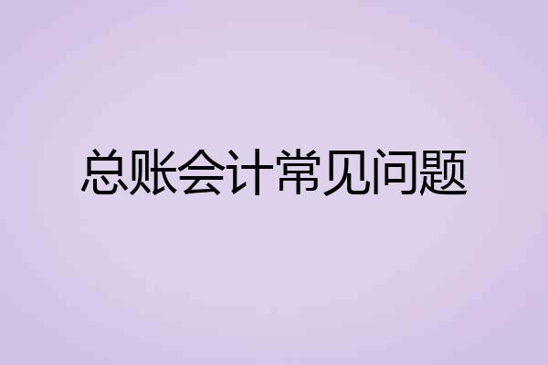 总账会计常见问题