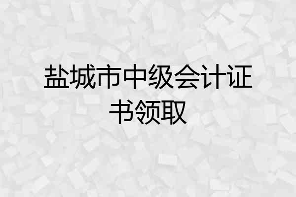 盐城市中级会计证书领取