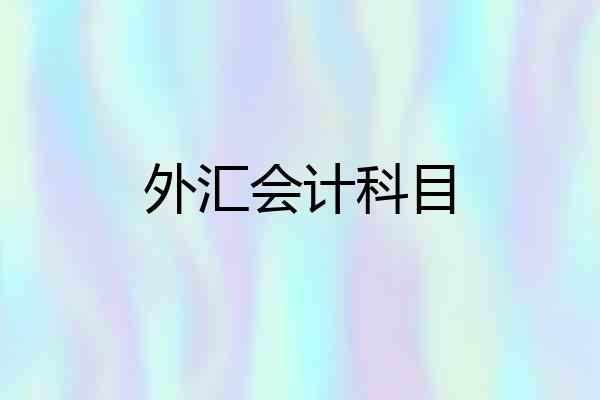 外汇会计科目