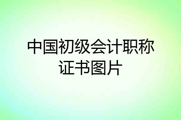 中国初级会计职称证书图片