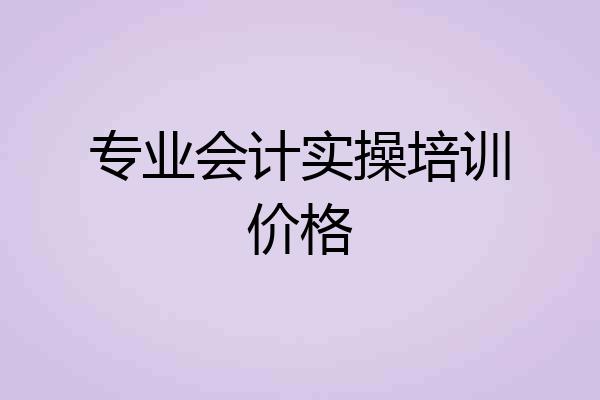专业会计实操培训价格
