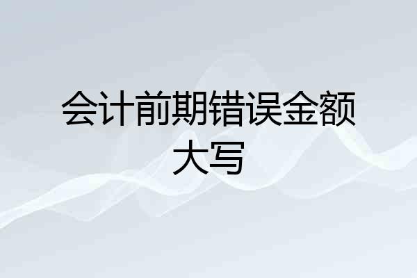 会计前期错误金额大写