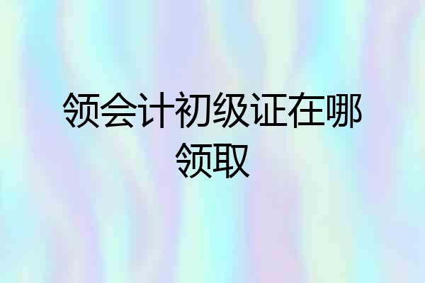 领会计初级证在哪领取