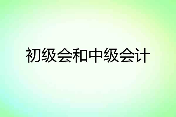 初级会和中级会计