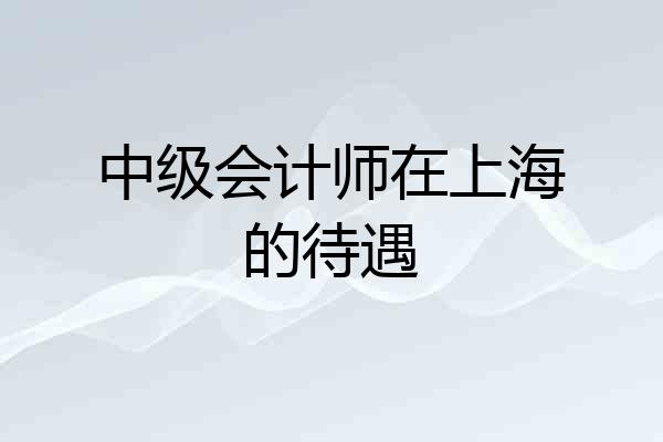 中级会计师在上海的待遇
