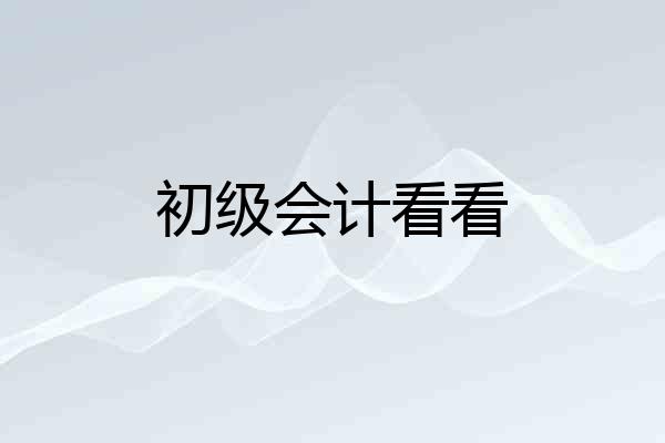 初级会计看看