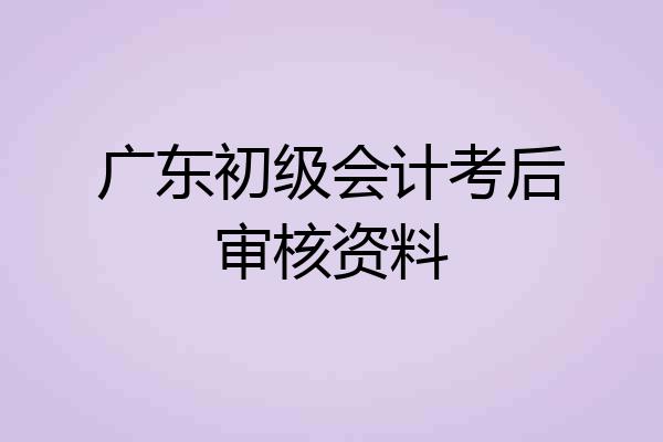 广东初级会计考后审核资料