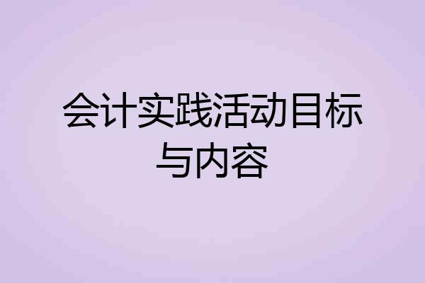 会计实践活动目标与内容