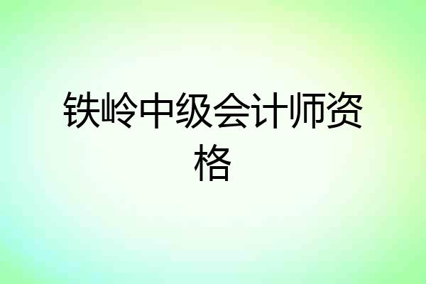 铁岭中级会计师资格