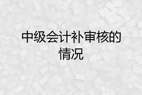 中级会计补审核的情况