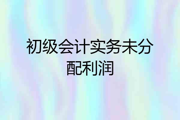 初级会计实务未分配利润