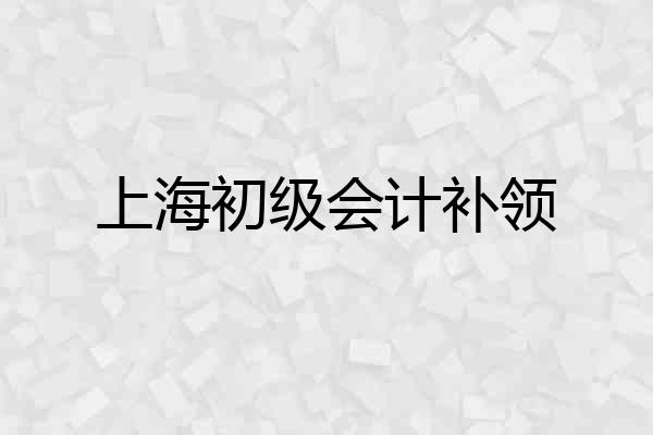 上海初级会计补领