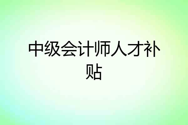 中级会计师人才补贴