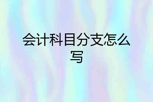 会计科目分支怎么写
