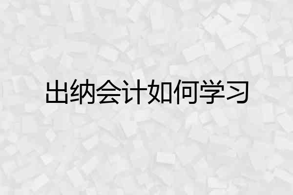 出纳会计如何学习
