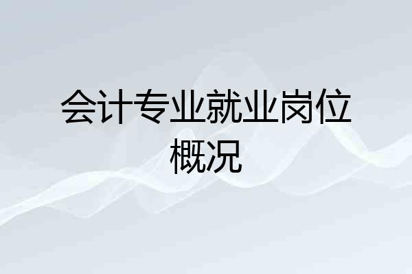 会计专业就业岗位概况