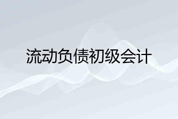 流动负债初级会计
