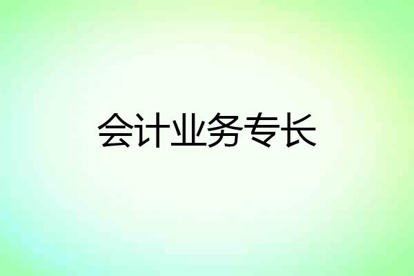 会计业务专长