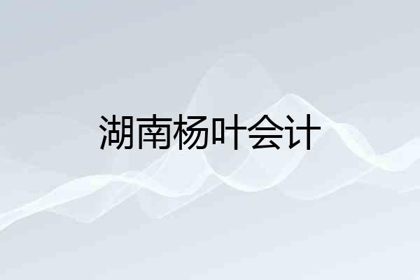 湖南杨叶会计