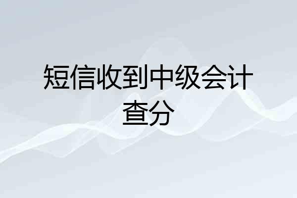短信收到中级会计查分