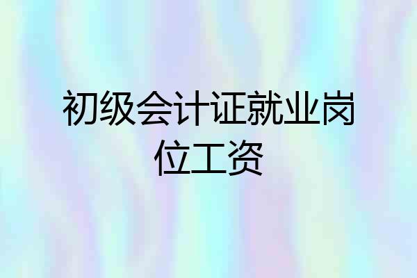 初级会计证就业岗位工资