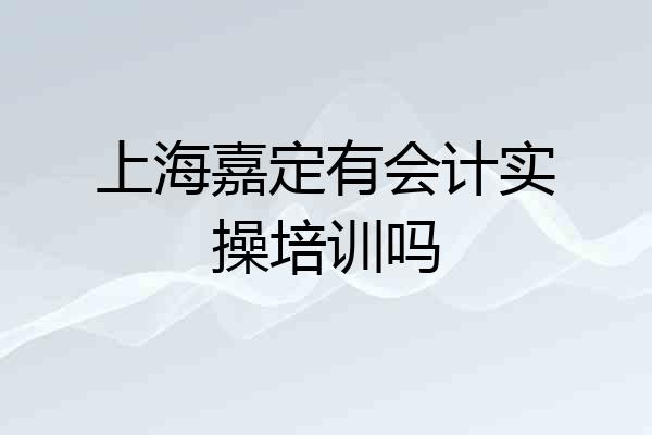 上海嘉定有会计实操培训吗