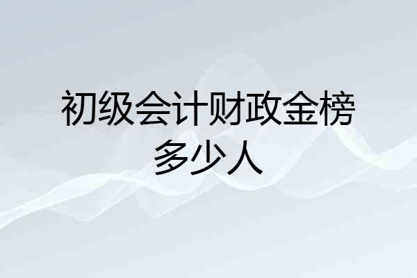 初级会计财政金榜多少人