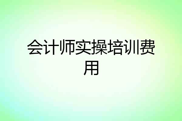 会计师实操培训费用
