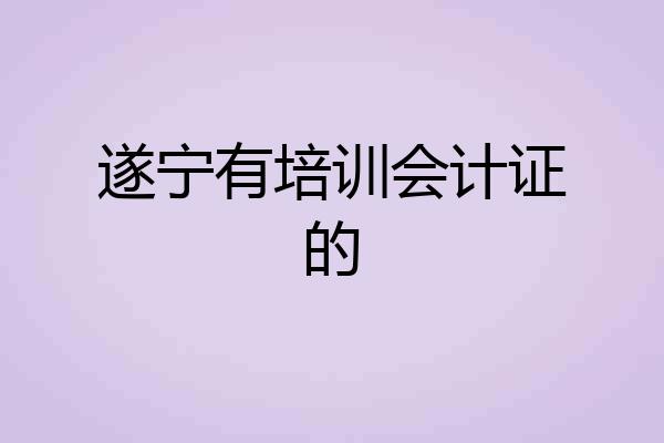 遂宁有培训会计证的