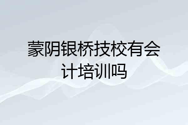 蒙阴银桥技校有会计培训吗